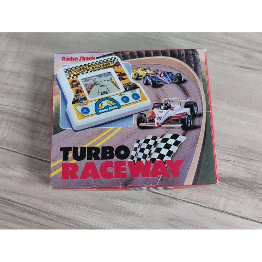 Retro Tandy Turbo Raceway Handheld Arcade Game In Original Box Tested Working